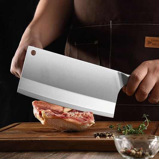 Professional Chinese Chef Knife High Carbon Fiber Stainless Steel Kitchen Knife for Super Sharp Blade (8" Chinese Chef's Knife)