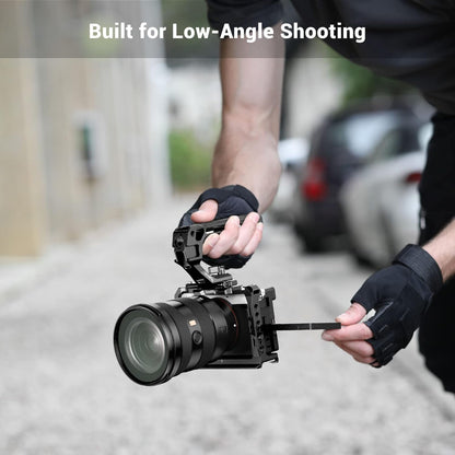 SMALLRIG NATO Top Handle, Grip with Quick Release NATO Clamp for Camera Cage, Universal Video Rig with 5 Cold Shoe Adapters to Mount DSLR Camera with Microphone/LED Light/Monitor (Lite) - 3766