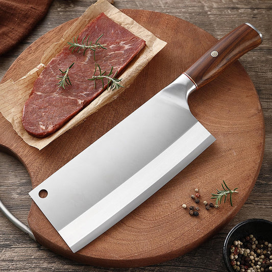 Professional Chinese Chef Knife High Carbon Fiber Stainless Steel Kitchen Knife for Super Sharp Blade (8" Chinese Chef's Knife)