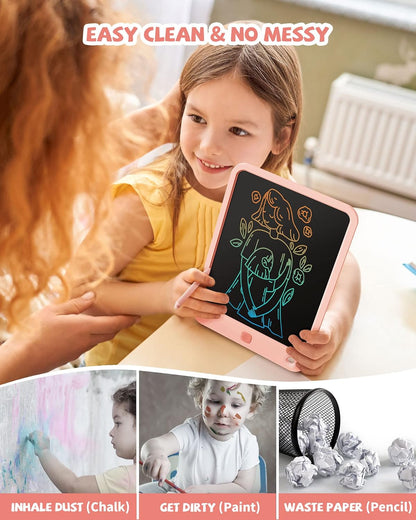 10-Inch Colorful LCD Writing Tablet – Electronic Doodle Board, Drawing & Memo Pad for Kids, Toddlers, and Travel Educational Fun