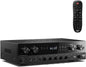Donner Stereo Receivers Home Audio Amplifier, Premium 1000W Max Power 4 Channel Amplifier with Bluetooth 5.0, USB, FM, 2 Mic-in, Echo, RCA, Fiber/Coaxial Input for Home, Karaoke, Theater Speakers