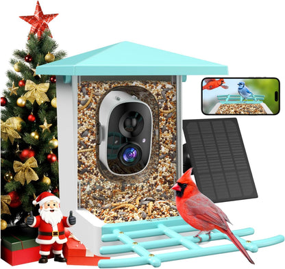 isYoung Smart Bird Feeder with Camera – AI Identifies 16,000+ Bird Species, 2K HD, Solar Powered, Motion Detection, Wide-Angle View