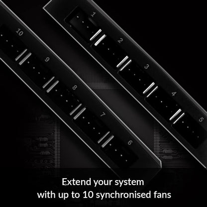 ARCTIC Case Fan Hub - 10-fold PWM Fan Distributor with SATA Power - Black