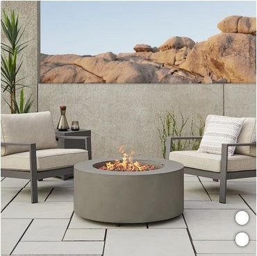 Real Flame Aegean Steel 36 in. Round Fireplace