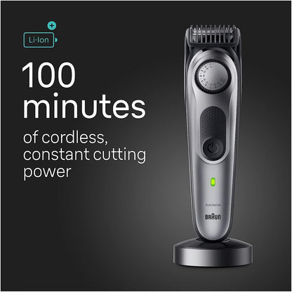 Braun All-in-One Style Kit Series 7 7410, 100% Waterproof 8-in-1 Beard & Body Trimmer for Manscaping, with 8 tools and 100-minute Cordless Runtime
