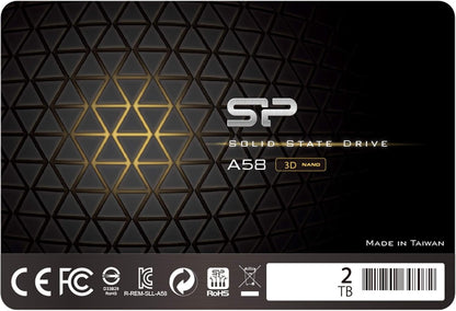 Silicon Power 2TB SSD 3D NAND A58 Performance Boost SATA III 2.5" 7mm (0.28") Internal Solid State Drive (SP002TBSS3A58A25)