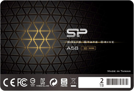 Silicon Power 2TB SSD 3D NAND A58 Performance Boost SATA III 2.5" 7mm (0.28") Internal Solid State Drive (SP002TBSS3A58A25)