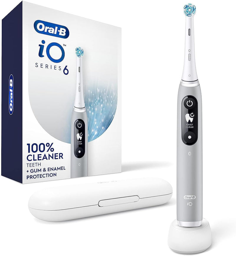 Oral-B Power iO Series 6 Electric Rechargeable Toothbrush with (1) Brush Head, Gray Opal