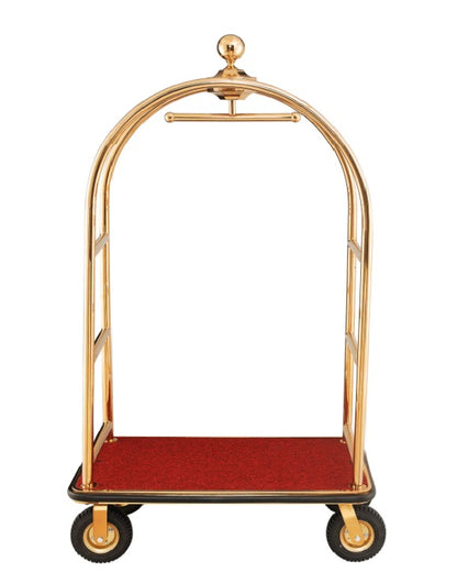 Global Industrial™ Bellman Cart Curved Uprights, 8" Pneumatic Casters, Gold Stainless Steel