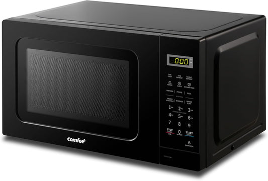 COMFEE' CM-M201K(BK) Countertop Microwave Oven with Express Cook, 6 Preset Menus and Kitchen Timer, 20L, 700W, Black - PuriLite