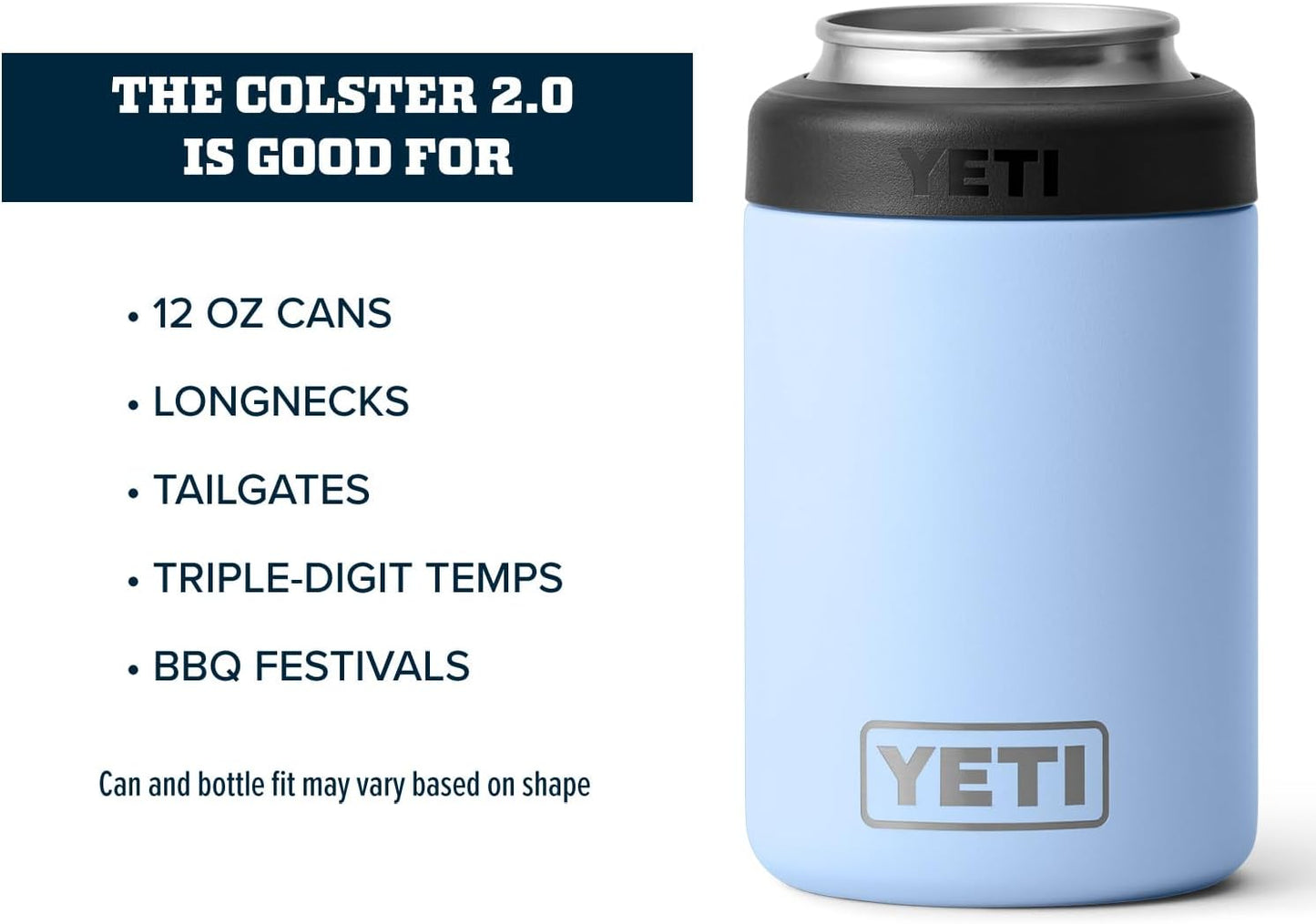YETI Rambler 12 oz. Colster Can Insulator for Standard Size Cans, Big Sky Blue (NO CAN Insert)