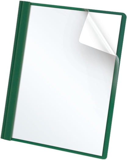 Oxford Duotang Clear Front Report Cover, Letter Size, Hunter Green, 100-Sheet Capacity, 25-Pack
