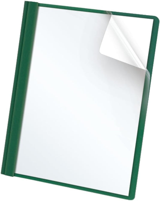 Oxford Duotang Clear Front Report Cover, Letter Size, Hunter Green, 100-Sheet Capacity, 25-Pack