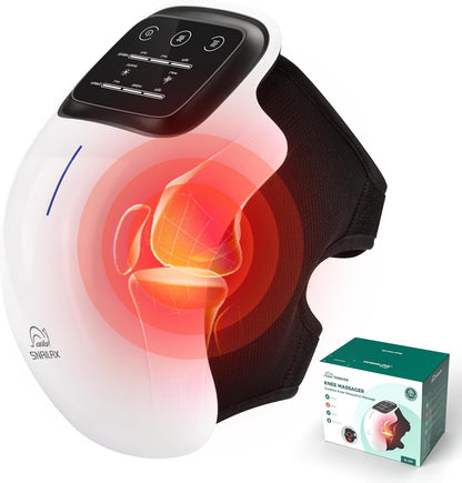 Smart Knee Massager - Cordless Knee Massager with Heat & Vibration - Heated Knee Brace with LED Screen for Pain Relief, Stretched Ligament and Muscles Injuries - PuriLite