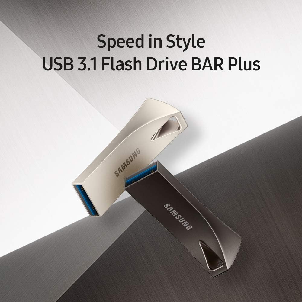 SAMSUNG BAR Plus 256GB - 400MB/s USB 3.1 Flash Drive Titan Gray (MUF-256BE4/AM) [Canada Version]