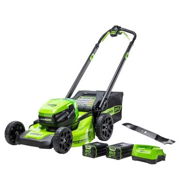 Greenworks 80V 21" Self-Propelled Lawn Mower with 1 Extra Blade, 2.0 AH + 4.0 AH Battery and Charger Included