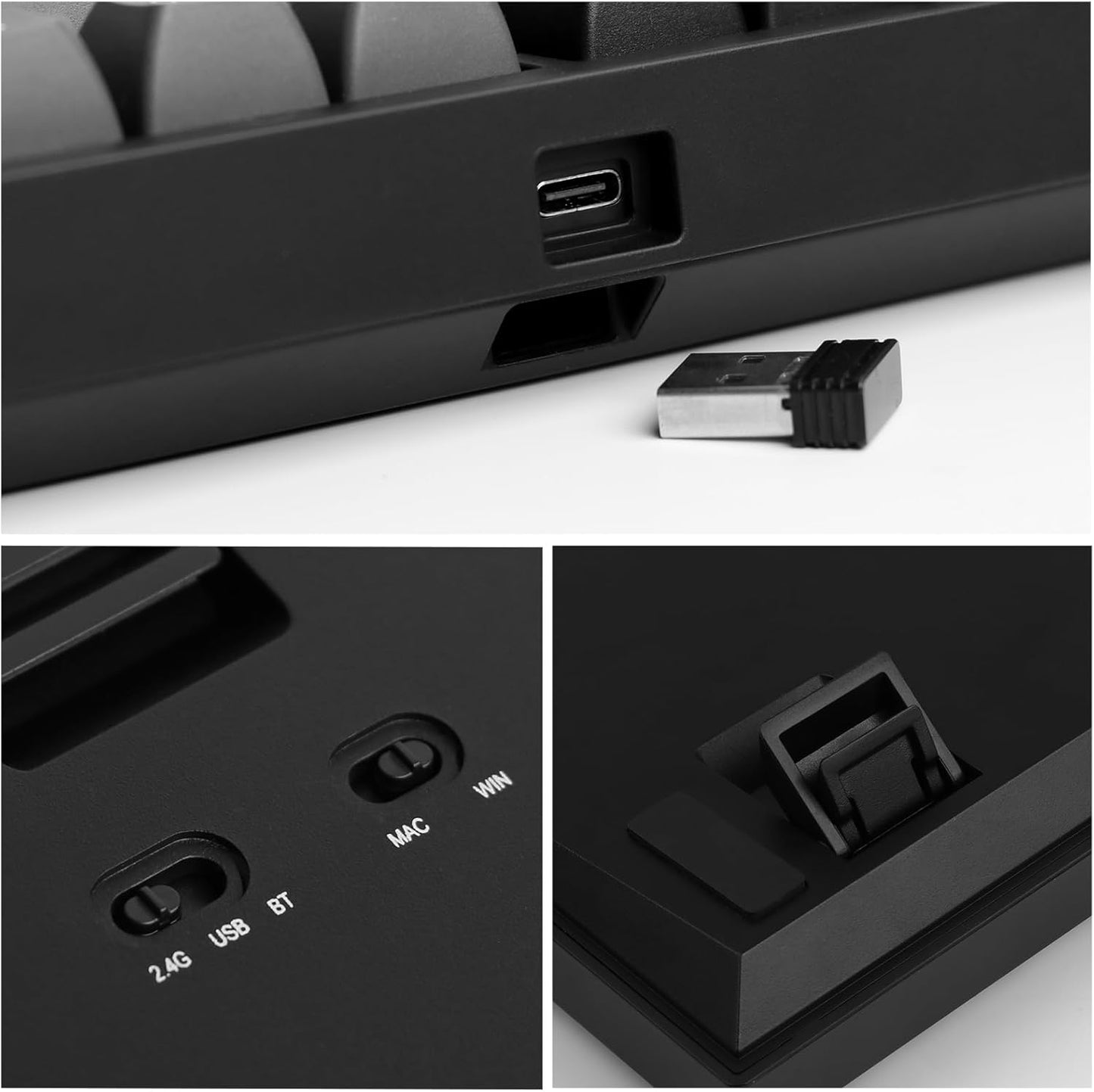 EPOMAKER TH80 SE Gasket 75% Mechanical Keyboard, NKRO Hot Swap RGB Triple Mode Gaming Keyboard with Poron/EVA Foam, Knob Control for E-Sport/Win/Mac (TH80 SE Black Silver, Epomaker Flamingo Switch)