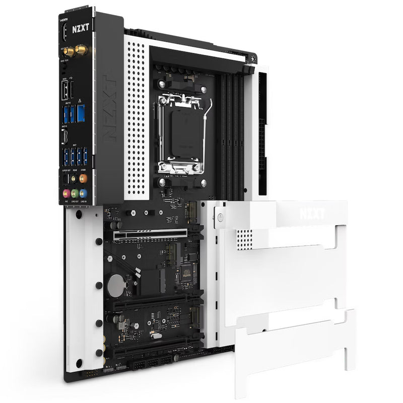 NZXT - N7 B650E ATX AM5 Motherboard (White) - DDR5, WiFi 6E, PCIe 5.0, Triple M.2