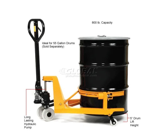 Global Industrial™ Portable Hydraulic Drum Lifting Jack 800 Lb. Capacity