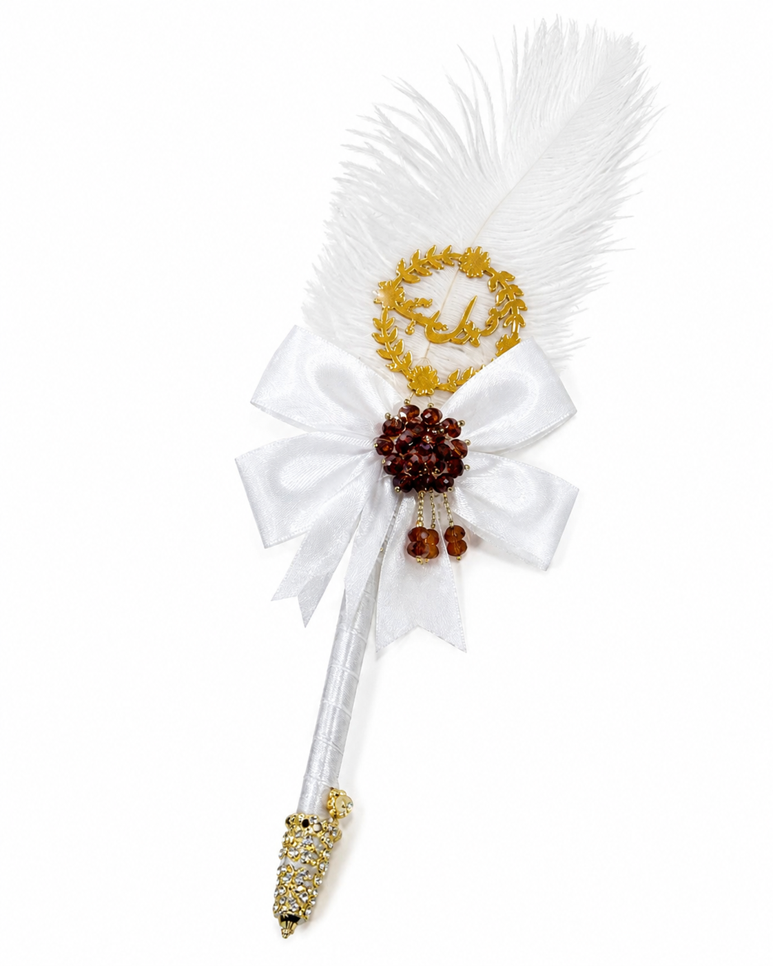 Large Luxury Handmade Nikah Signing Pen | Peacock Feather Wedding Keepsake Bridal Gift
