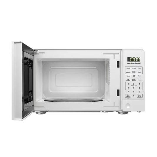 Hamilton Beach 0.7 cu ft 700W Compact Size Microwave, White, Hamilton Beach 0.7 cu.ft White Microwave - PuriLite