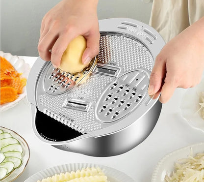 Purilite Select 2-in-1 Stainless Steel Vegetable Wash & Drain Bowl – 304 Stainless Steel Rice Washing Bowl and Fruit Strainer Kitchen Colander - PuriLite