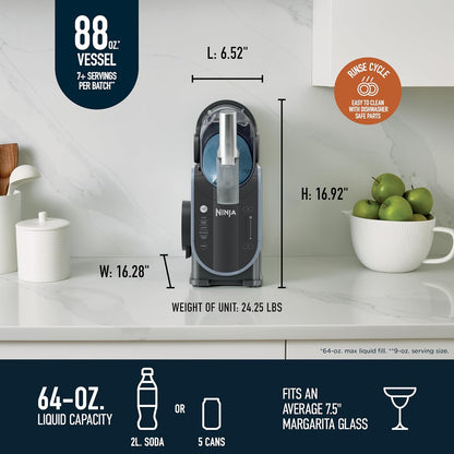 Ninja SLUSHi Professional Frozen Drink & Ice Machine with RapidChill Technology, Grill & Slushie Maker, 5 Preset Programs for Frozen Margaritas, Frappés, and More, Grey, FS301C (Canadian Version)