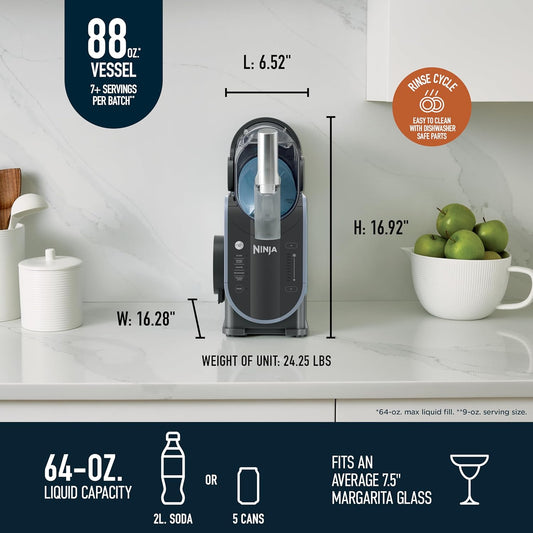 Ninja SLUSHi Professional Frozen Drink & Ice Machine with RapidChill Technology, Grill & Slushie Maker, 5 Preset Programs for Frozen Margaritas, Frappés, and More, Grey, FS301C (Canadian Version) - PuriLite