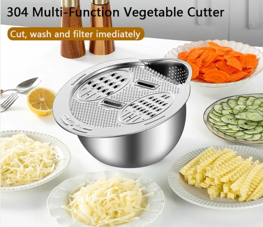 Purilite Select 2-in-1 Stainless Steel Vegetable Wash & Drain Bowl – 304 Stainless Steel Rice Washing Bowl and Fruit Strainer Kitchen Colander - PuriLite