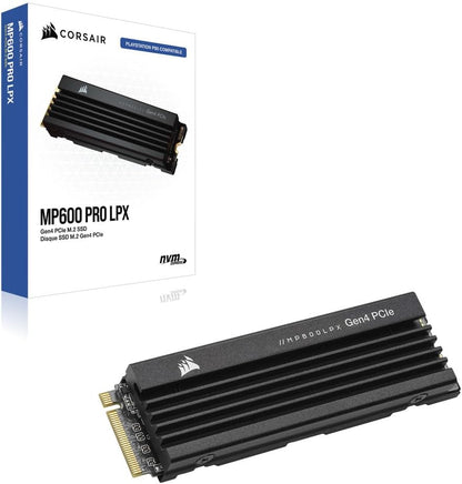 Corsair MP600 PRO LPX 2TB M.2 NVMe PCIe x4 Gen4 SSD - Optimized for PS5 (Up to 7,100MB/sec Sequential Read & 6,800MB/sec Sequential Write Speeds, High-Speed Interface, Compact Form Factor) Black