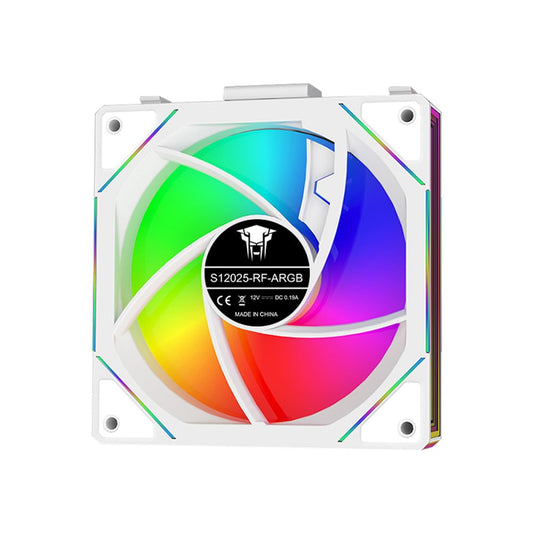 ICOLER JM-V1 120 Reverse Fan ，Infinity Mirror Module Daisy Chain 5V ARGB Fan, Triple Pack ，Suitable for Computer Case and 360mm AIO Cooler（White）