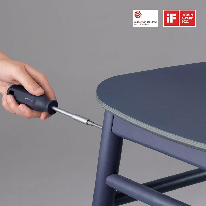 HOTO Manual Screwdriver Tool Kit, Hand Screwdriver Tool Kit, Includes Screwdriver/10 S2-Steel Bits/Spanner/Hammer/Plier/Tape Measure, Hidden Buckle Design