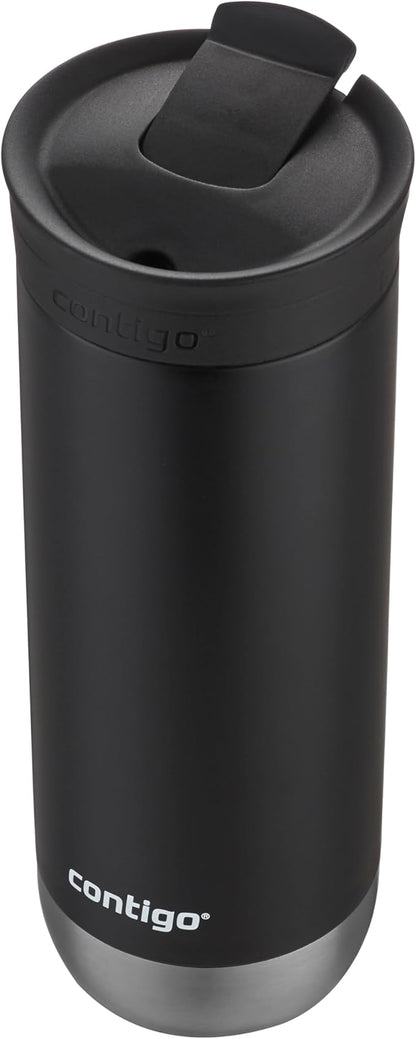 Contigo Huron 2.0 Stainless Steel Travel Mug with Leak-Proof SnapSeal Lid, Vacuum-Insulated Tumbler for Coffee and Tea, Licorice, 16 oz (473 mL)