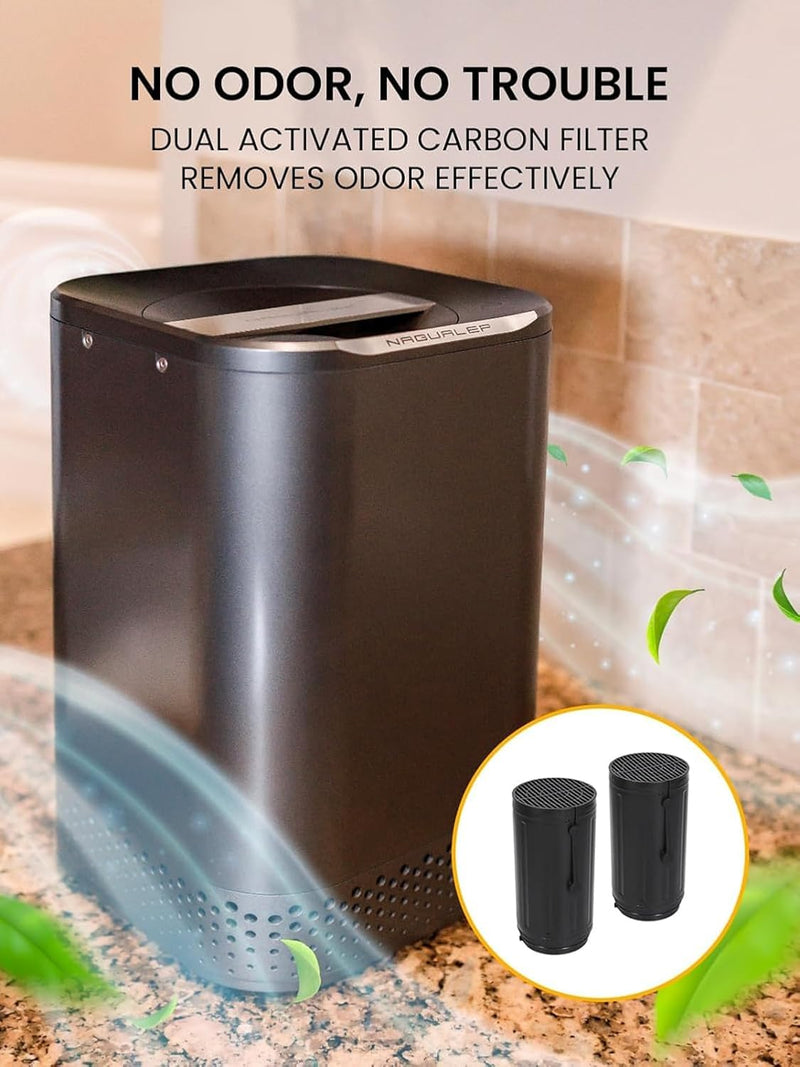 Smart Electric Composter for Kitchen, Counter 2.5L Mill Composter Kitchen Bin, Odorless/Low Noise/Auto-Stop, Disposer Turn Food Waste into Fertilizer