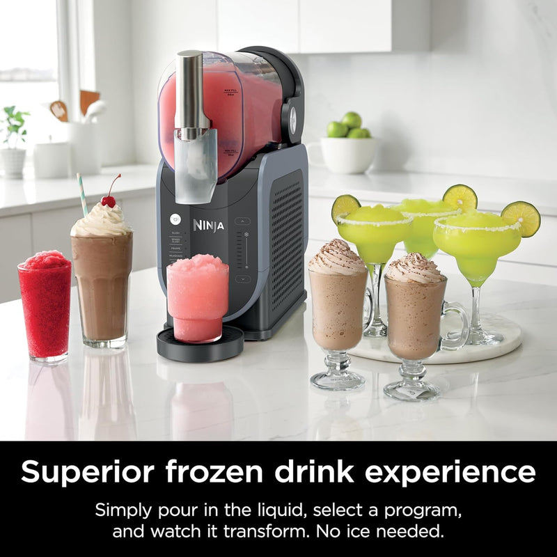 Ninja SLUSHi Professional Frozen Drink & Ice Machine with RapidChill Technology, Grill & Slushie Maker, 5 Preset Programs for Frozen Margaritas, Frappés, and More, Grey, FS301C (Canadian Version)