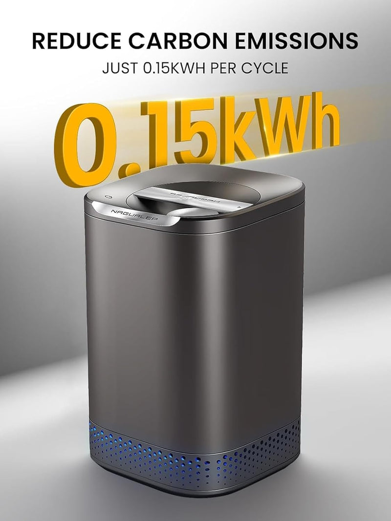 Smart Electric Composter for Kitchen, Counter 2.5L Mill Composter Kitchen Bin, Odorless/Low Noise/Auto-Stop, Disposer Turn Food Waste into Fertilizer