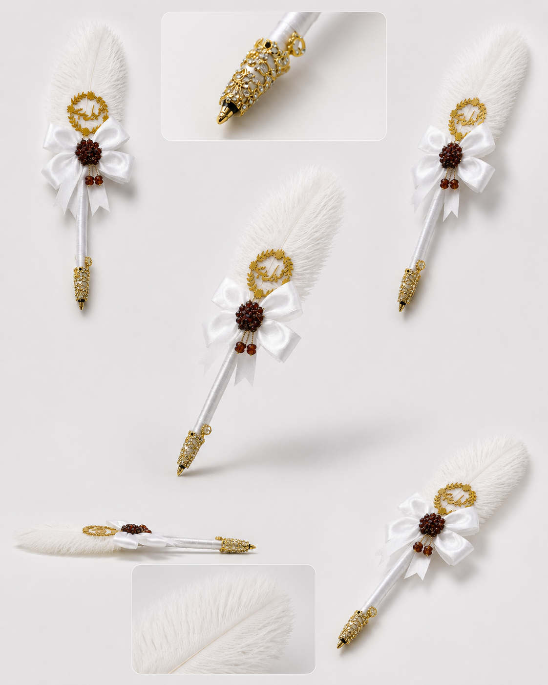 Large Luxury Handmade Nikah Signing Pen | Peacock Feather Wedding Keepsake Bridal Gift
