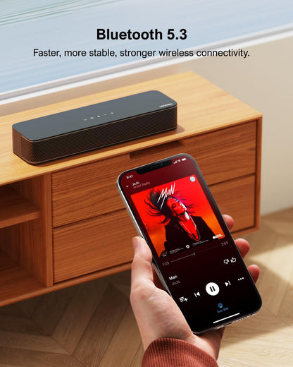 ULTIMEA 2.1ch Sound Bar for TV, Built-in Subwoofer, APP Control, Peak Power 120W, All-in-one PC Soundbar for Game, Bluetooth 5.3 TV Sound Bar Speakers, Opt/AUX/Wall Mount, Solo B30 Pro