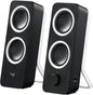 Logitech Z200 PC Speakers, Stereo Sound, 10 Watts Peak Power, 2 x 3.5mm Inputs, Headphone Jack, Adjustable Bass, Volume Controls, PC/TV/Smartphone/Tablet - Midnight Black