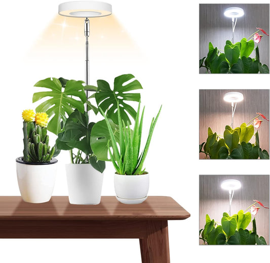 48-LED Full Spectrum Plant Grow Light | Adjustable Height | Auto Timer | 3 Light Modes | 10 Brightness Levels