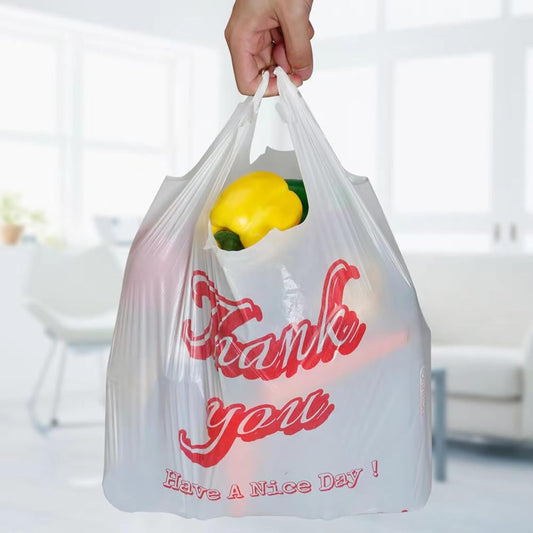 Plastic Bags with Handles – 400 Count T-Shirt Shopping Bags, 11.5"x6.25"x21" Grocery Bags for Retail, Supermarket, Takeout, Delivery, Merchandise, Plastic Grocery Bags - PuriLite