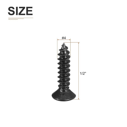 DTGN 100Pcs #6x1/2 Flat Head Wood Screws, 304 Stainless Steel Phillips Self Tapping Screws - Good for Woodworking, Furniture - Silver