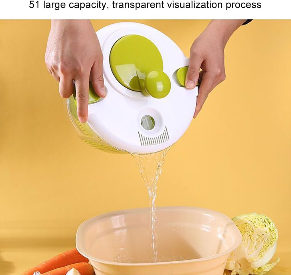 koaunert Large Salad with Non-Slip Base Durable and Practical Stainless Steel Salad Spinners Salad Spinners Collapsible, Plastic