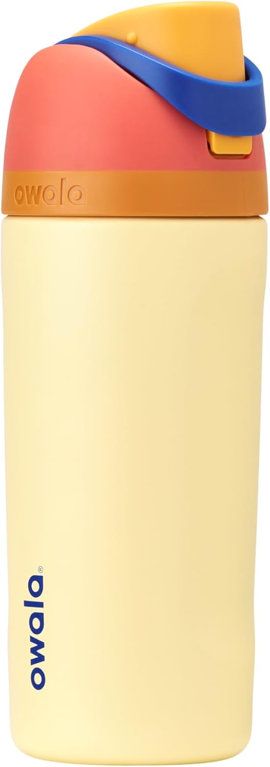 Owala FreeSip Insulated Stainless Steel Water Bottle with Straw for Sports and Travel, BPA-Free, 24-oz, Very, Very Dark