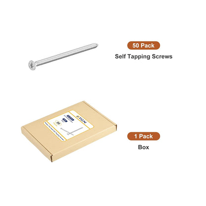 DTGN 100Pcs #8x1 Flat Head Wood Screws, 304 Stainless Steel Phillips Self Tapping Screws - Good for Woodworking, Furniture - Silver