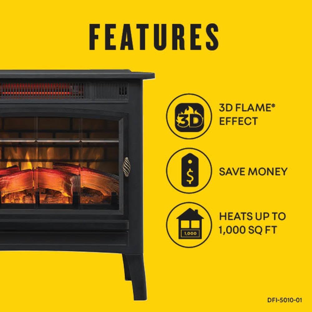 Duraflame Electric Infrared Quartz Fireplace Stove with 3D Flame Effect, Bronze