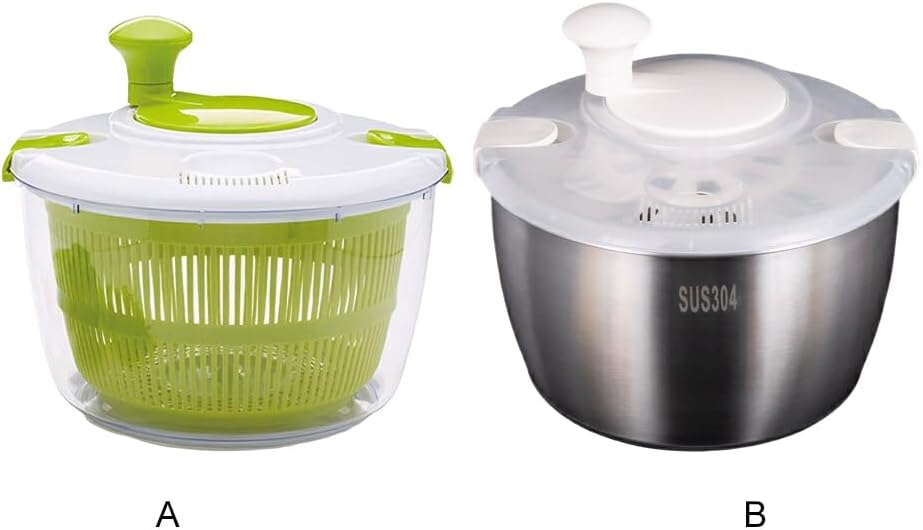 koaunert Large Salad with Non-Slip Base Durable and Practical Stainless Steel Salad Spinners Salad Spinners Collapsible, Stainless Steel