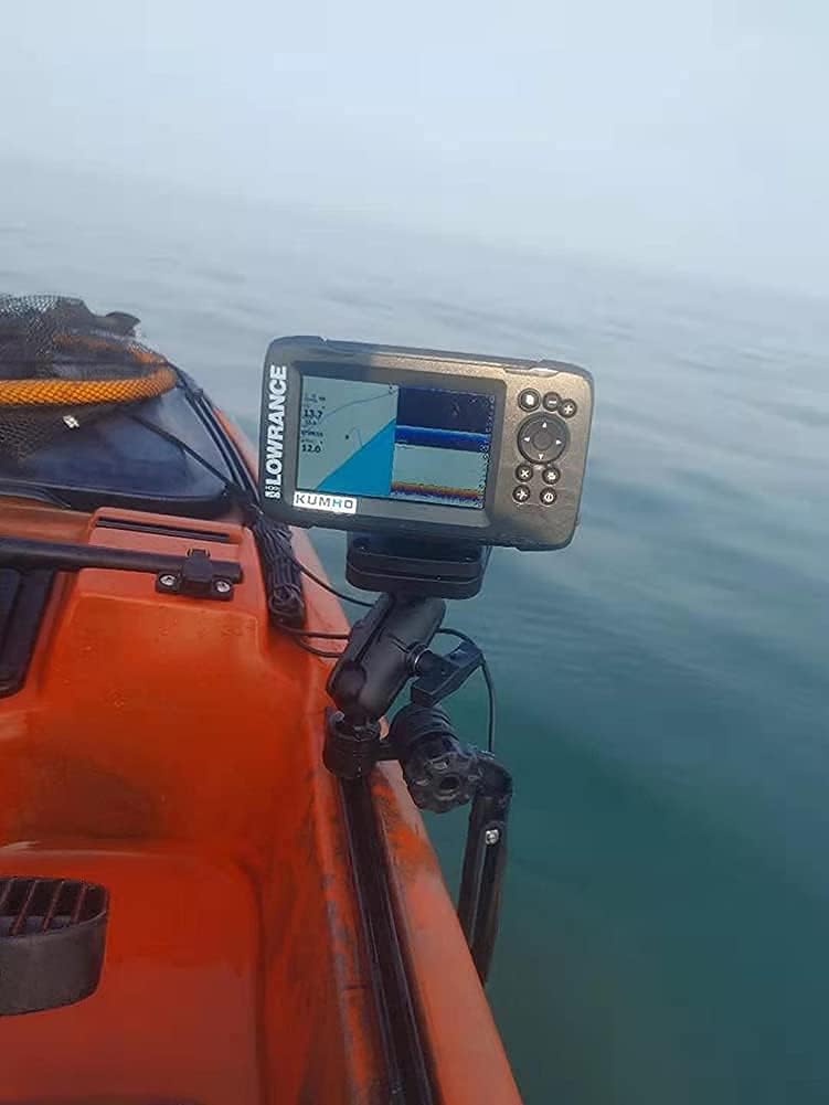 Fish Finder Mount 1.5" Ball Base for Kayak, Marine Electronic Mount for Boat, Universal Mounting Plate, Transducer Mounting Arm, Compatible with Scotty, Lowrance, Garmin Fish Finder
