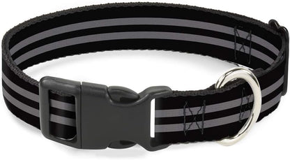 Buckle-Down PC-W21909-M Dog Collar Plastic Clip Buckle, 1"x11"-17", Star Black/White