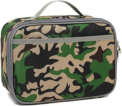 FlowFly Kids Lunch Box Insulated Soft Bag Mini Cooler Back to School Thermal Meal Tote Kit for Girls, Boys, Black
